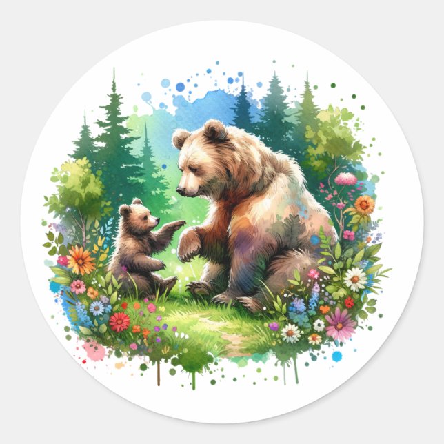 Adesivo Urso e Cubo de Aquarela Cócitos (Frente)