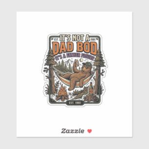 Adesivo Urso engraçado de Papai acampando camiseta da figu