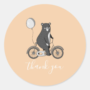 Adesivo Urso Escandinavo na Bike Minimalist Obrigado 