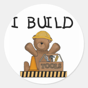 Adesivo Urso eu construo o camiseta e os presentes