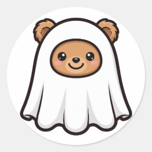 Adesivo Urso Fantasma Fofo de Halloween