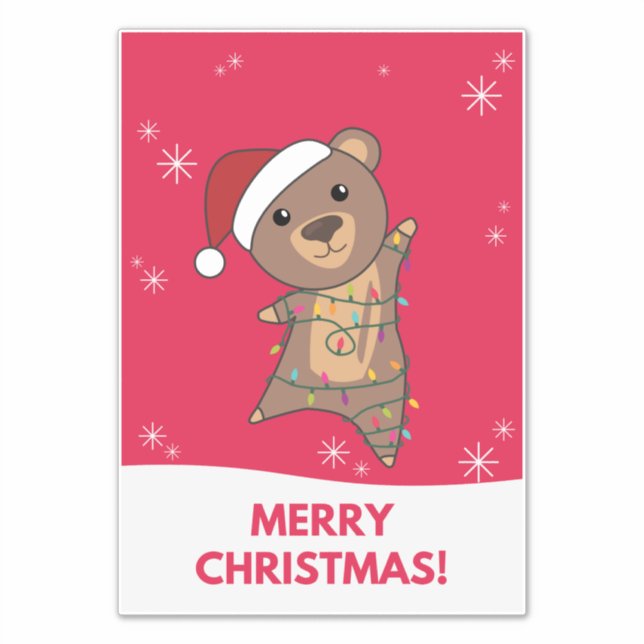 Adesivo Urso Feliz Natal Bears Sticker (Frente)