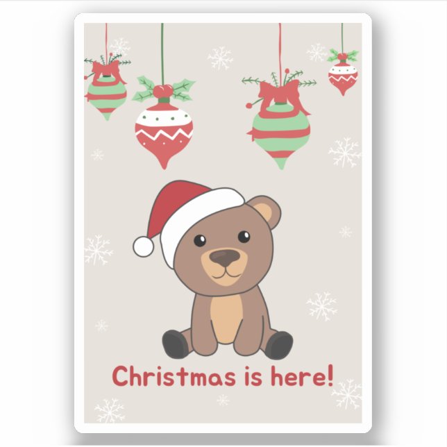 Adesivo Urso Feliz Natal Bears Sticker (Frente)