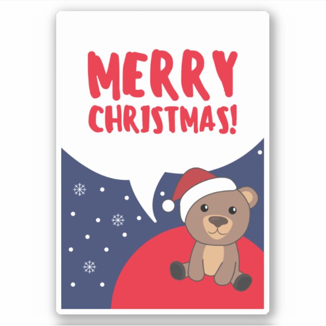 Adesivo Urso Feliz Natal Bears Sticker (Frente)
