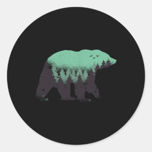 Adesivo Urso Floresta Natureza Grizzly A Caminhar Ao Exter