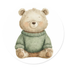 Urso Fofo da Floresta com Suéter Verde