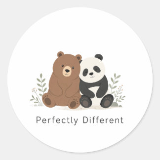 Adesivo Urso Fofo & Panda Neurodiversidade Inclusão