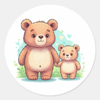 Adesivo Urso Grande e Pequeno de Mãos Dadas – Crianças Fof
