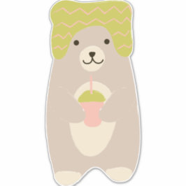 Adesivo Urso Inverno Vestindo Lã Que Enfermeiro Bebê Bonit