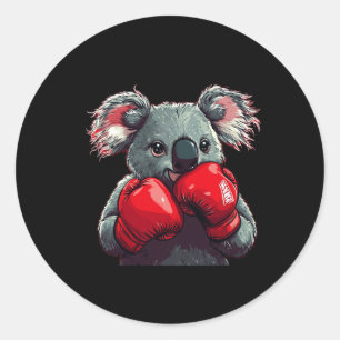 Adesivo Urso Koala Engraçado No Anel Com Luvas De Boxing C