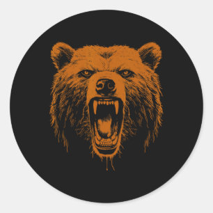 Adesivo Urso Laranja Bravo Urso Pardo Hiking Acampamento A