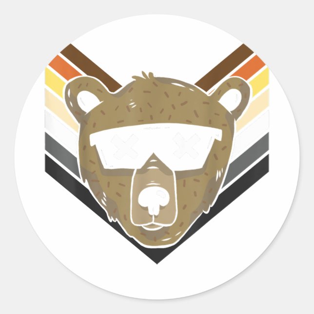 Adesivo Urso LGBTQ Durante Orgulho gay - Óculos Sunglass L (Frente)