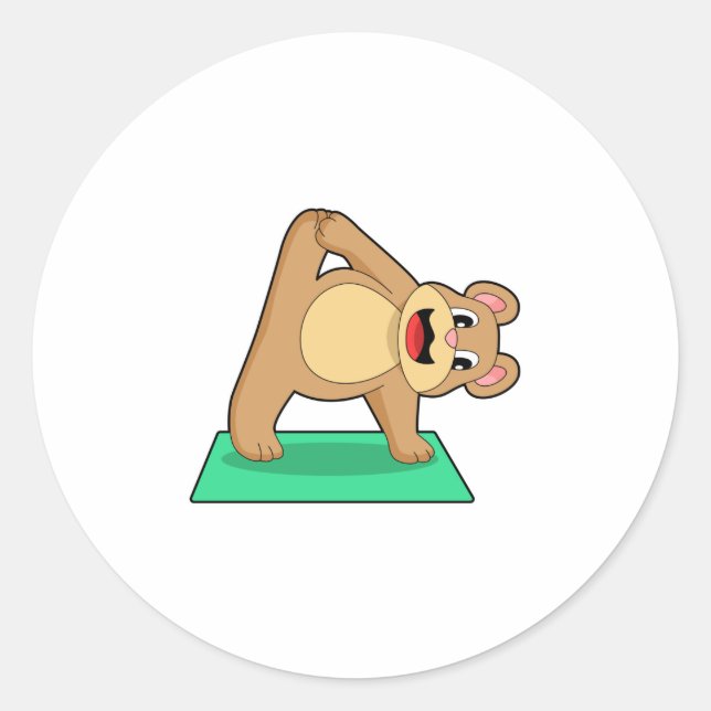 Adesivo Urso na Malhação de Yoga (Frente)