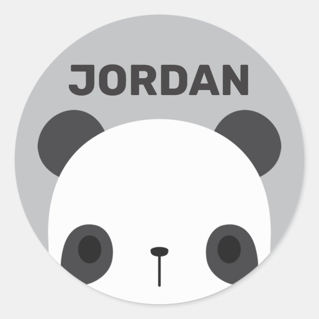 Adesivo Urso Panda Bonito com Nome Personalizado (Frente)