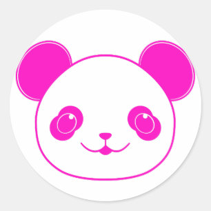 Adesivo Urso Panda de Kawaii Rosa