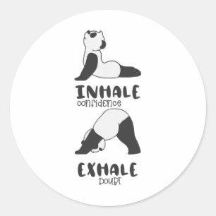 Adesivo Urso Panda Engraçado Inspira Expira Ioga Panda