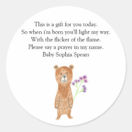 Adesivo Urso Pequeno Bonito - Rótulo da Vela de Oração