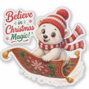 Adesivo Urso Polar Acredite na Magia do Natal