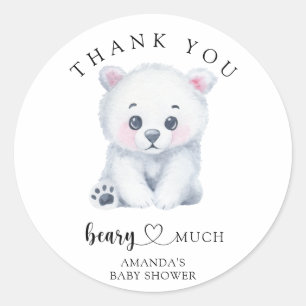 Adesivo Urso polar bebê - obrigado ursamente