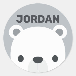 Adesivo Urso Polar Bonito com Nome Personalizado
