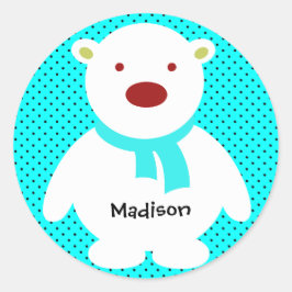 Adesivo Urso Polar Bonito no Aqua, Adicionar Nome