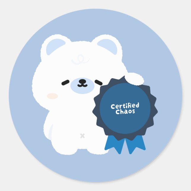 Adesivo Urso Polar Caos Certificado (Frente)