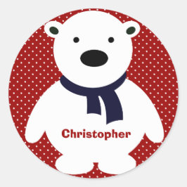 Adesivo Urso Polar Cubo, RW&B, Adicionar Nome