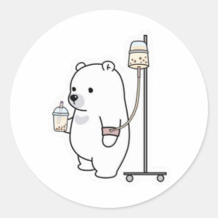 Adesivo Urso Polar de Bubble Tea IV