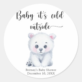 Adesivo Urso polar de inverno - bebê está frio lá fora
