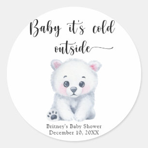 Adesivo Urso polar de inverno - bebê está frio lá fora