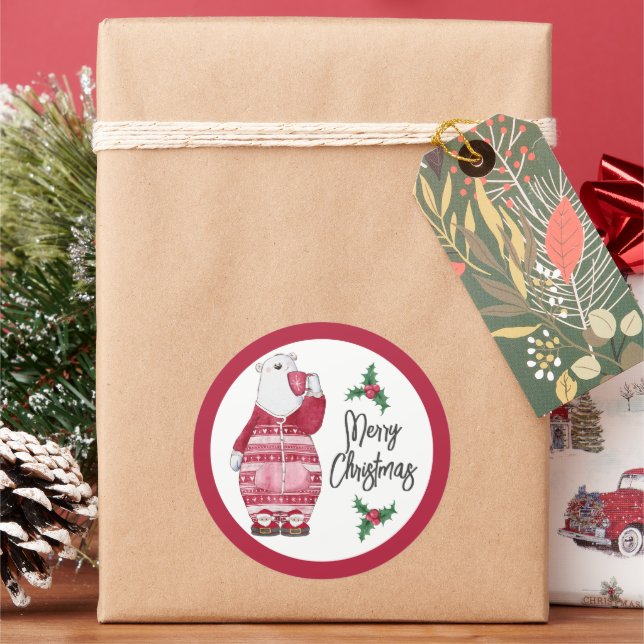 Adesivo Urso Polar de Inverno de Pijama com Cacau (Feriado)