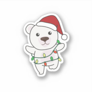 Adesivo Urso Polar de Natal Animais de inverno Ursos Polar