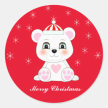 Urso Polar de Natal Fofo & Flocos de Neve em Verme