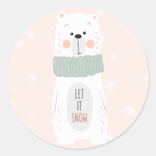 Adesivo Urso polar - Deixe nevar - Vinheta de Natal