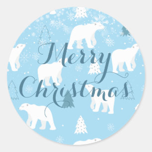 Adesivo Urso Polar Flocos de Neve Personalizado