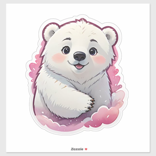 Adesivo Urso Polar Floffy (Folha)