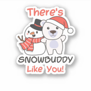 Adesivo Urso Polar Há Amiguinho de Neve Como Snowman Pun