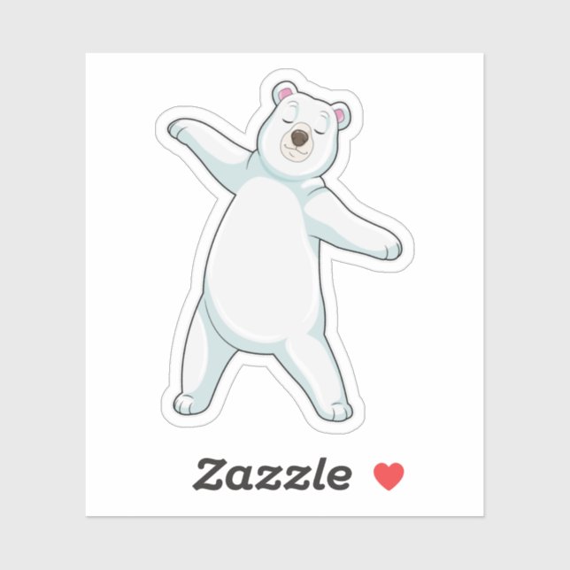 Adesivo Urso polar na Malhação de Yoga em Pé (Folha)