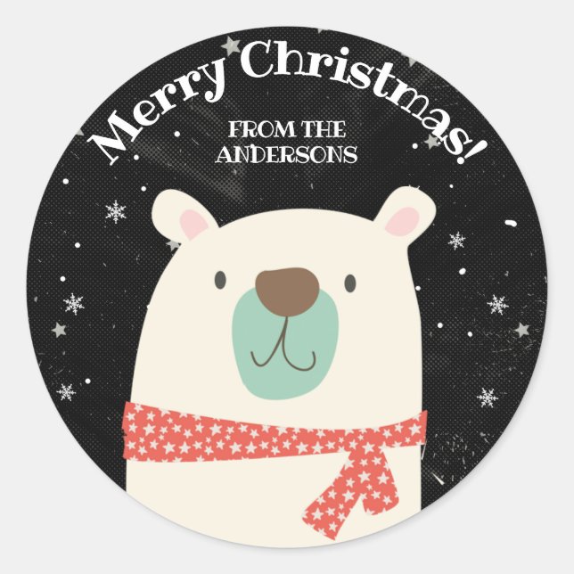 Adesivo Urso Polar Natal Personalizado (Frente)