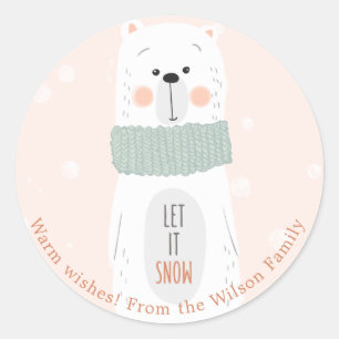 Adesivo Urso polar - Pau de Natal Personalizado Bonito