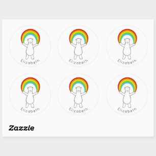 Adesivo Urso Polar Personalizado e Arco-Íris