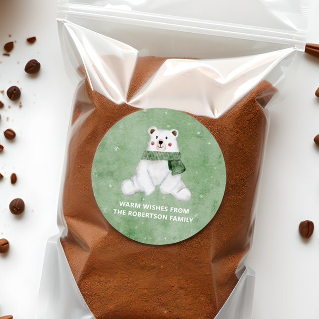 Adesivo Urso Polar Vestindo Espinho Verde Deixá-lo Neve Fe (Criador carregado)