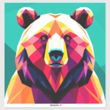 Urso Poligonal com Estilo Abstrato