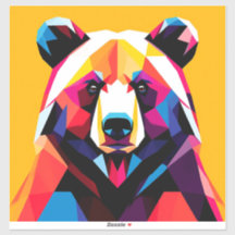 Urso Poligonal com Estilo Abstrato