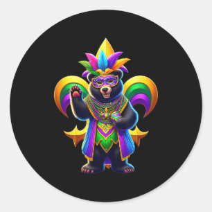 Adesivo Urso Preto Fofa Mardi Gras