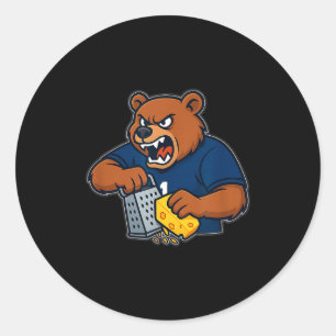 Adesivo Urso Ralando Queijo Engraçado