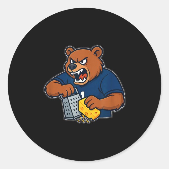 Adesivo Urso Ralando Queijo Engraçado (Frente)