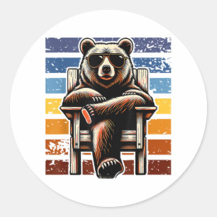 Adesivo Urso Retro Legal de Óculos de Sol 70s 80s 90s Novi