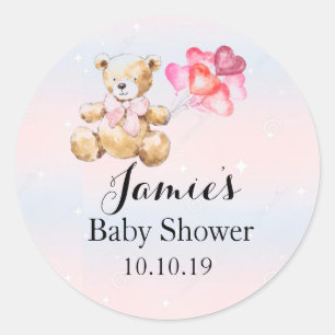 Adesivo Urso Rosa-Rosa - Chá de fraldas-Menininha