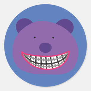 Adesivo Urso roxo que veste o Orthodontist das cintas